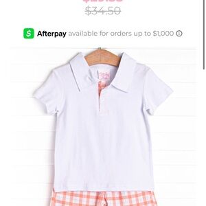 Stitchy Fish White Polo and Short Set for Kids